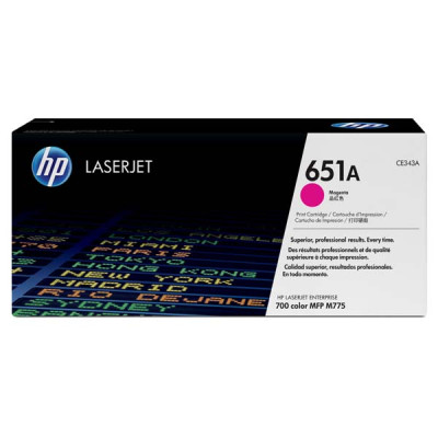Originálny toner HP CE343A (651A), purpurový, 16000 strán