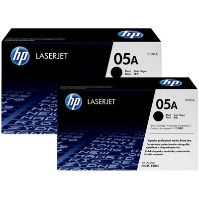 Originálny toner HP CE505D (05A), čierny, 2 × 2300 strán, 2-pack
