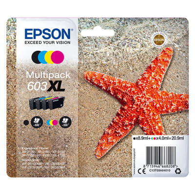Originálny atrament Epson T03A6 (C13T03A64010, 603XL), CMYK, 1 x 8,9 ml + 3 x 4 ml, XL