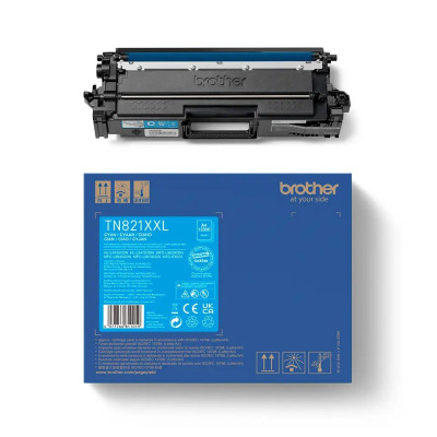 Originálny toner Brother TN-821XXLC, azúrový, 12000 strán, XXL
