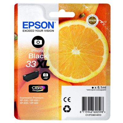 Originálny atrament Epson T3361 (C13T33614010, T33XL), photo čierny, 8,1 ml