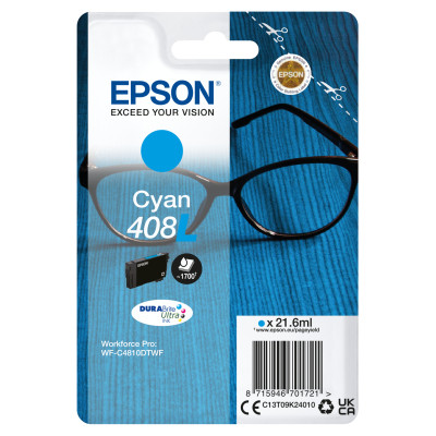 Originálny atrament Epson T09K2 (C13T09K24010, 408L), azúrový, 21,6 ml, XL