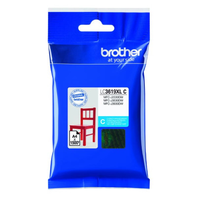 Originálny atrament Brother LC-3619XLC, azúrový, 1500 strán, XL