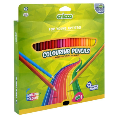 Pastelky Cricco, trojhranné, 60 barev, blistr