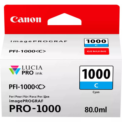 Originálny atrament Canon PFI-1000C (0547C001), azúrový, 5025 strán (80 ml)