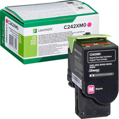 Originálny toner Lexmark C242XM0, purpurový, 3500 strán, return