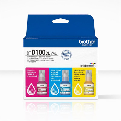 Originálny atrament Brother BT-D100CLVAL, CMY, 5 000 strán, 3-pack