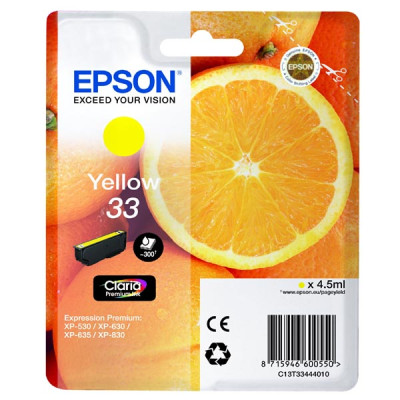 Originálny atrament Epson T3344 (C13T33444010, T33), žltý, 4,5 ml