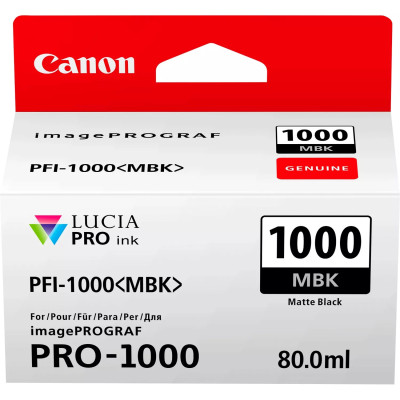 Originálny atrament Canon PFI-1000MBk (0545C001), matne čierny, 5490 strán (80 ml)